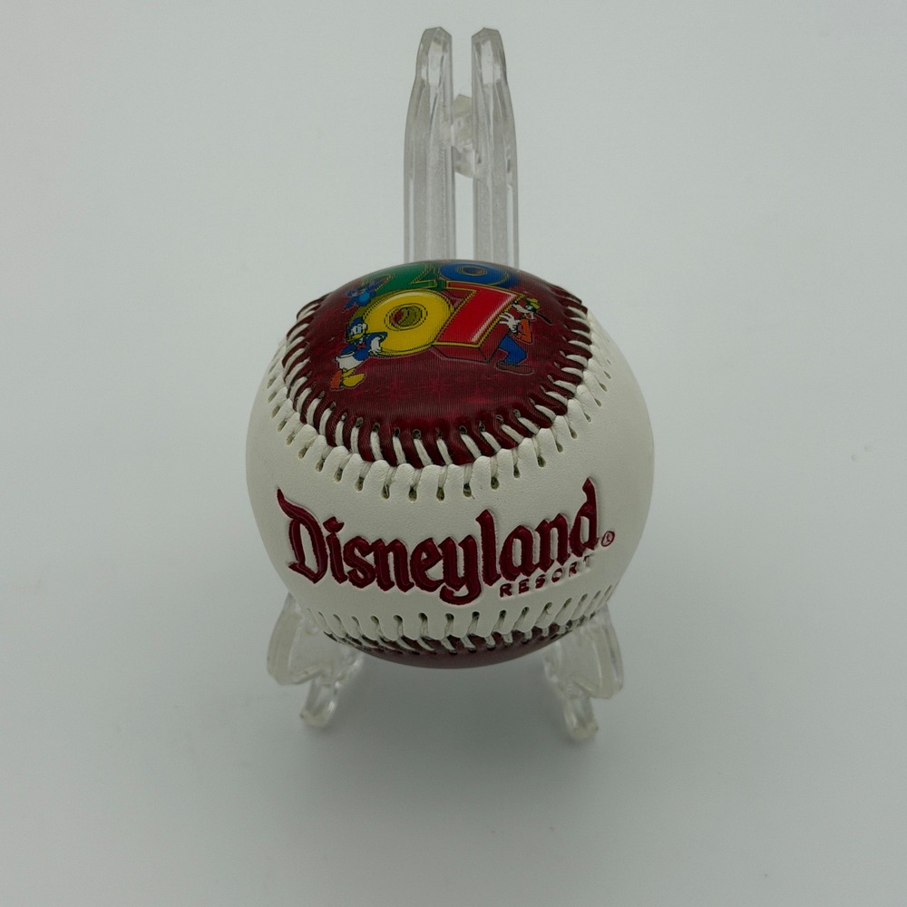 Disney Disneyland Resort 2007 Souvenir Baseball Mickey Donald Goofy Stitch Red